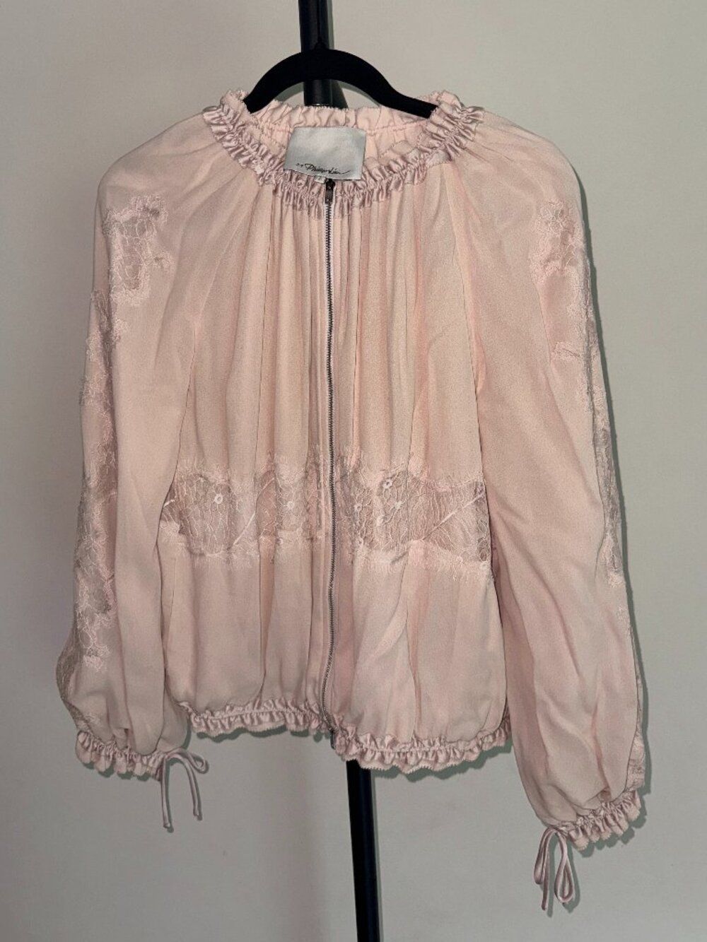 3.1 Phillip Lim Pink Lace Bomber Jacket S